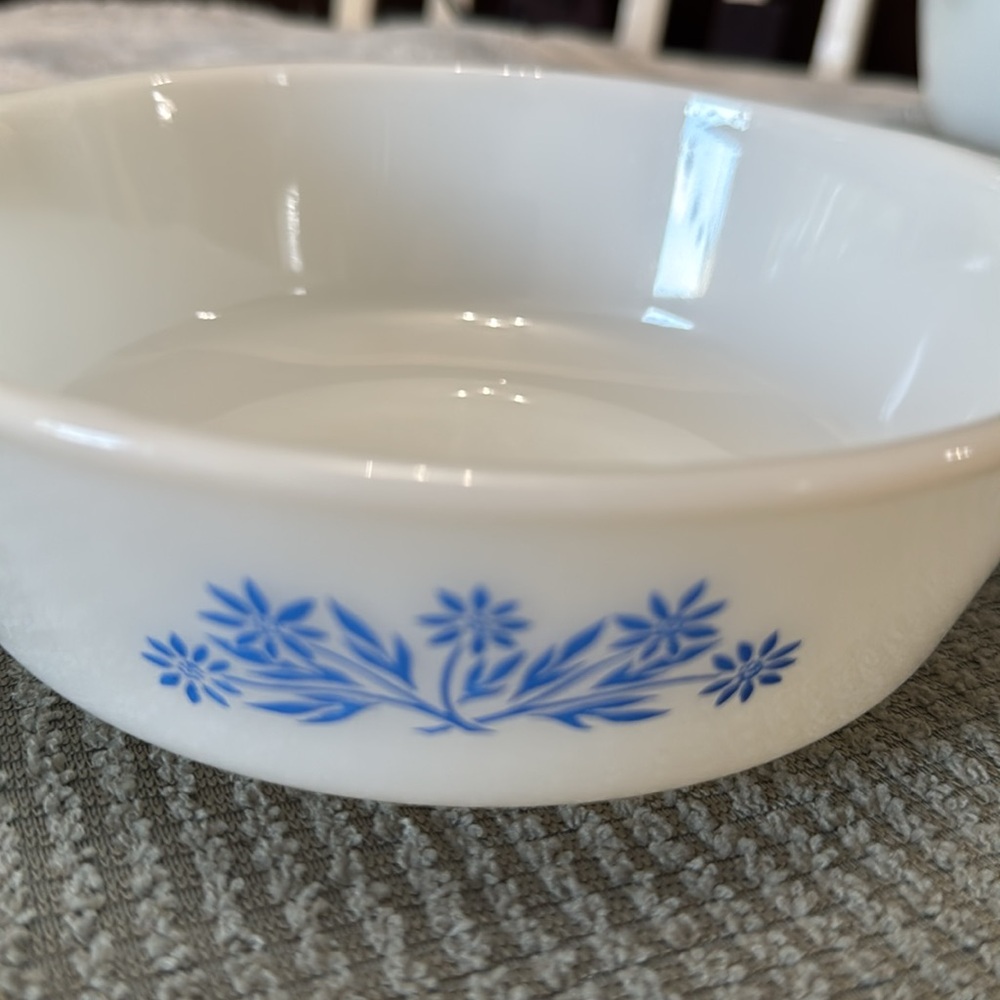 Anchor Hocking Fire King 1 Quart #436‎ Blue Cornflower Casserole Dish  Vintage - Picture 2 of 11